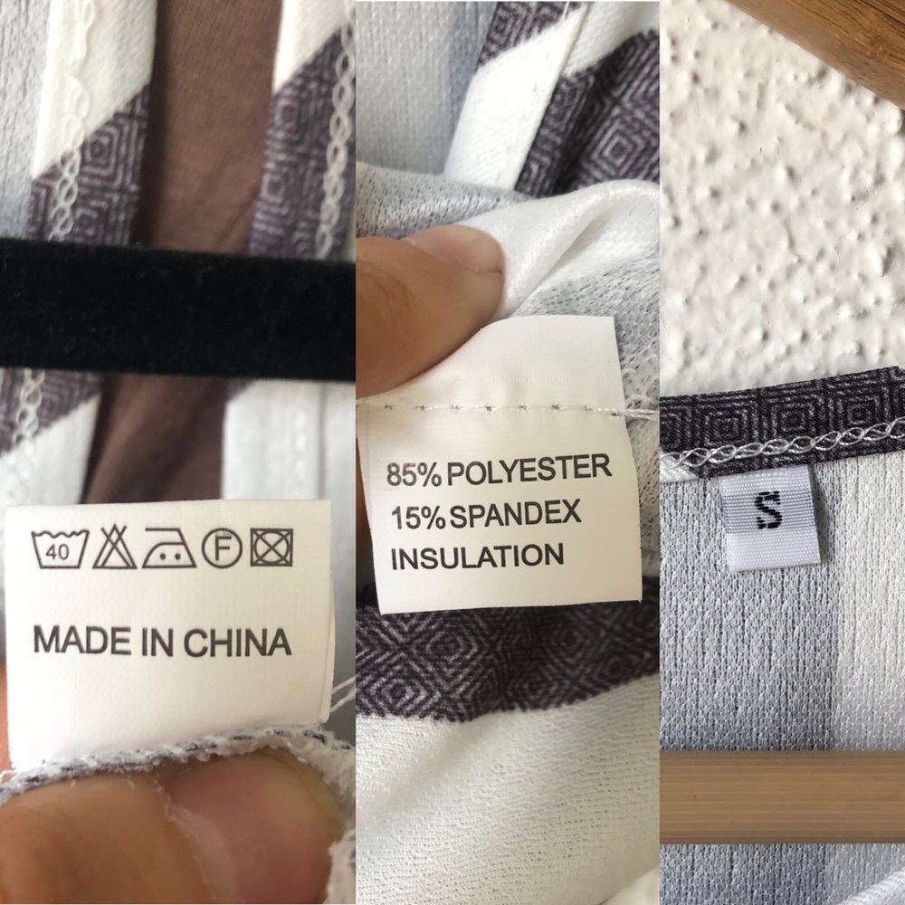 Gray & White Striped Long Pants Jumper Small - Picture 7 of 8
